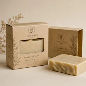 Custom kraft soap boxes with window for handmade soap packaging