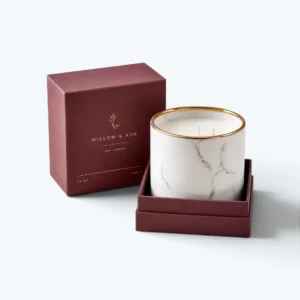 Rigid candle box with premium jar candle packaging and custom printed design
