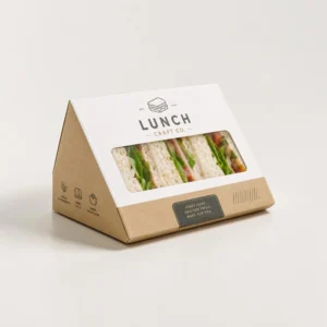 Custom sandwich boxes with logo and window for lunch packaging