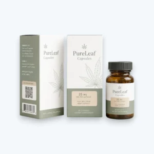 CBD Capsule Boxes with custom printed packaging and amber capsule bottle