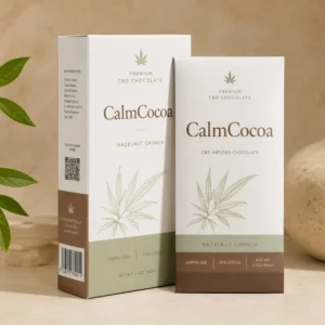 CBD edible chocolate boxes with natural style custom packaging for chocolate bars