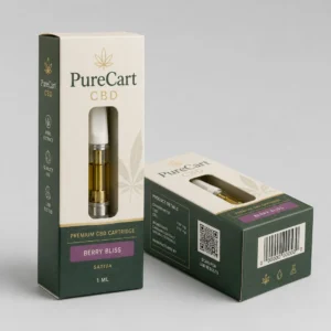 CBD vape cartridge boxes with window packaging and custom printed vape cart design