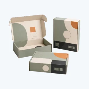 Ecommerce shipping boxes with colorful printed mailer packaging and branded delivery design