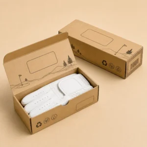 Premium golf glove boxes designed with a rigid-style structure, soft interior presentation, and branded print areas. Suitable for luxury golf glove packaging, protective glove boxes, and high-end sports retail packaging.