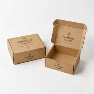 Custom mailer boxes with logo in kraft material for recyclable packaging
