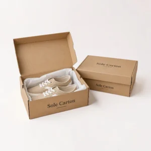 Shoe boxes for shipping with kraft cardboard packaging for footwear delivery