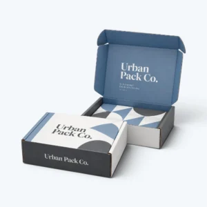 Corrugated cardboard mailer boxes with custom printing for branded ecommerce packaging