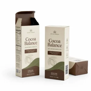 Custom CBD chocolate boxes with tuck end packaging for chocolate bar products