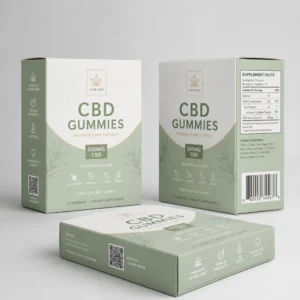 Custom CBD gummy boxes with front and back packaging design