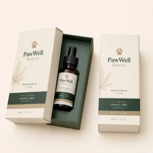 Custom CBD pet oil boxes with luxury insert packaging for dropper bottle products