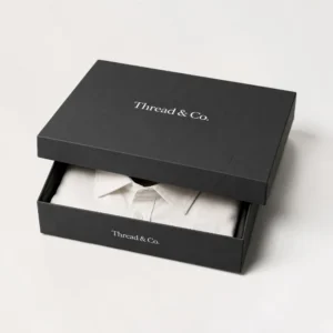 Custom boxes for clothing with luxury black shirt packaging and printed logo