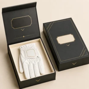 Custom golf glove boxes with premium rigid style packaging for branded glove presentation