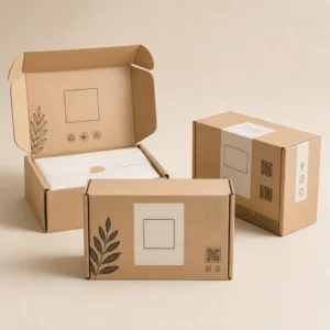 Custom printed ecommerce boxes in kraft material for branded online order packaging