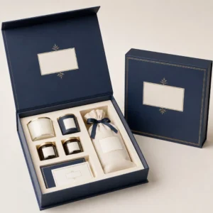 Custom boxes with inserts in luxury rigid packaging for candles and gift products