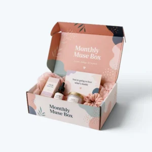 Custom printed mailer boxes for subscription packaging with inside branding and premium product presentation