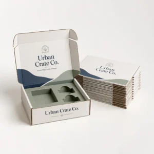 Custom mailer boxes with inserts and logo printing for wholesale product packaging