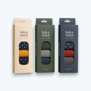 Custom socks boxes with die-cut window display for premium sock packaging