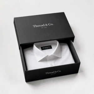 Custom boxes for shirts with luxury black packaging for formal shirt presentation