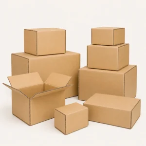 Shipping boxes heavy duty style with open and closed kraft cartons