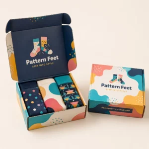 Custom socks boxes with colorful printed packaging for retail sock sets