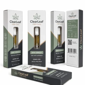 Vape cartridge custom packaging with printed CBD cartridge boxes and display window