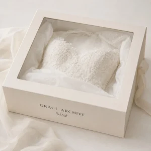Wedding dress storage boxes with window for luxury bridal dress packaging