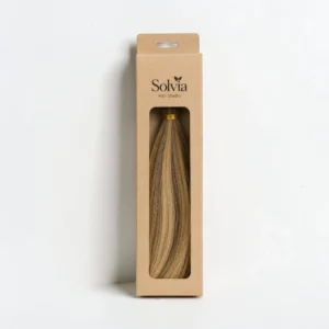 Kraft hair extension boxes with window, hang tab, and eco-friendly hair packaging design