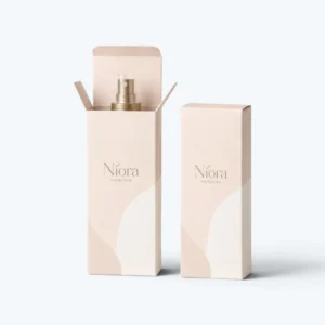 Custom hair spray boxes with logo printing and open packaging for spray bottle