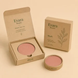 Custom kraft blush packaging boxes for eco friendly makeup brands