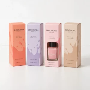 Custom nail polish boxes with logo and window packaging for beauty brands