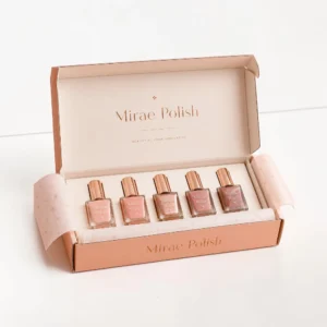 Custom nail polish packaging with inserts for multiple nail polish bottles