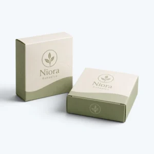 Custom shampoo bar boxes with botanical logo design and eco-friendly paperboard packaging
